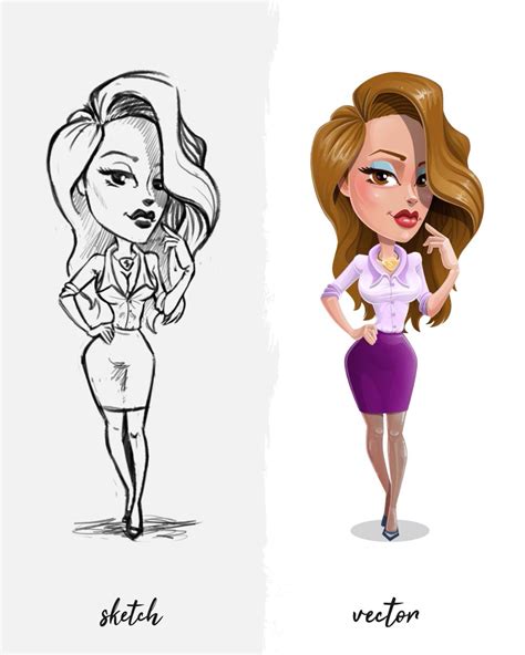 Pretty Girl With Long Hair Cartoon Vector Character Graphicmama