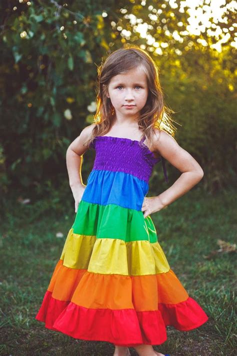 rainbow dress girls rainbow twirl dress party dress etsy in 2021 rainbow dress girl rainbow