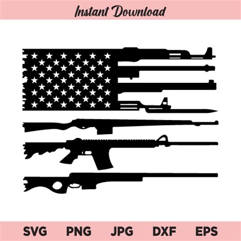 American Gun Flag Svg Gun Rifles American Flag Svg Buysvgdesigns