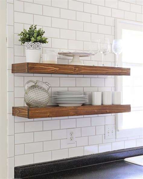 Diy Kitchen Floating Shelves And Lessons Learned Angela Marie Made