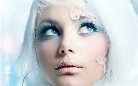 Girl With Blue Eyes Pretty White Hairs Lady Blue Eyes Hd Wallpaper