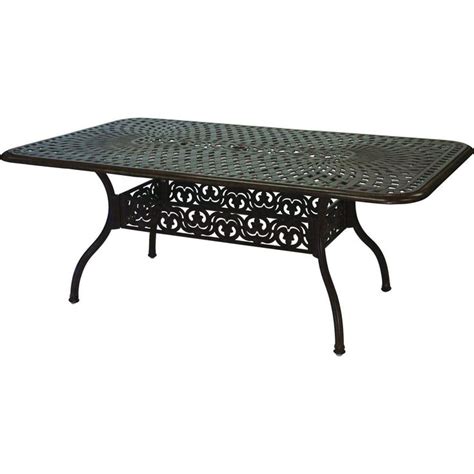 Darlee Series 60 72 X 42 Inch Cast Aluminum Patio Dining Table