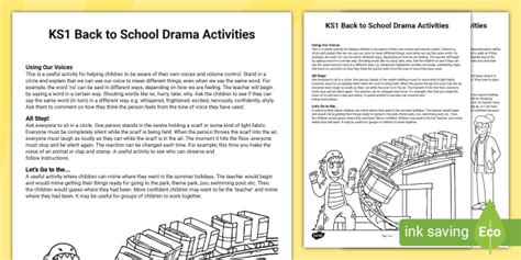 Ks1 Back To School Drama Teaching Ideas Performance Skills