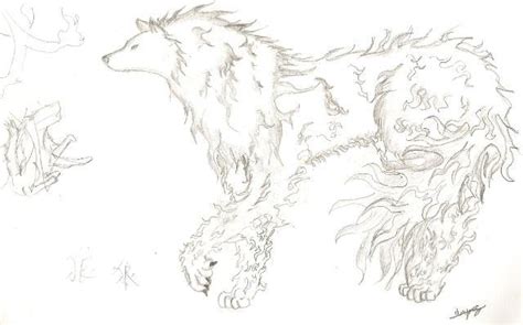 Elemental Fire Wolf Sketch By Arisenflames On Deviantart