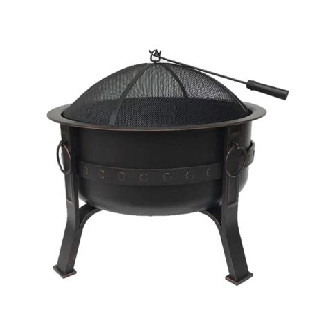 Global Outdoors 32 In W Round Steel Deep Bowl Wood Burning Fire Pit At