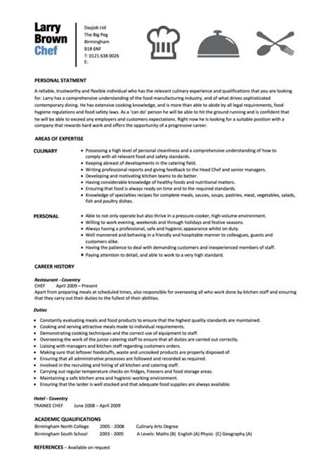 Top 10 Chef Resume Templates Free To Download In Pdf Format