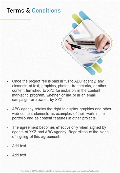 Terms And Conditions Digital Content Marketing Proposal One Pager