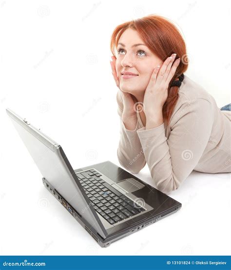 Trendy Girl With Computer Stock Images Image 13101824