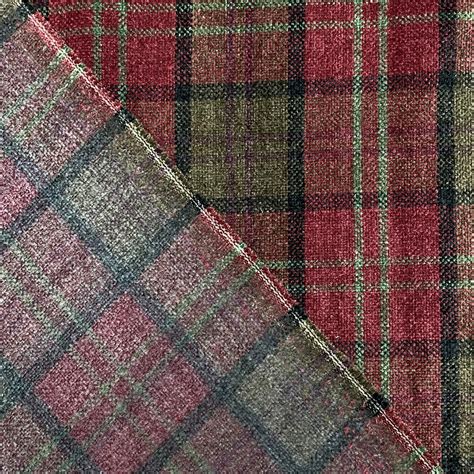 Heavy Weight Check Tartan Plaid Chenille Thick Strong Upholstery Fabric