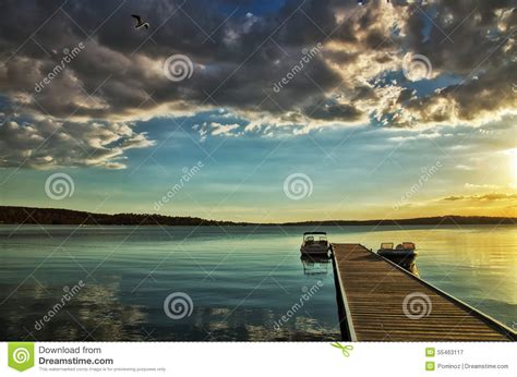 Lake Macquarie Sunset Stock Image Image Of Boardwalk