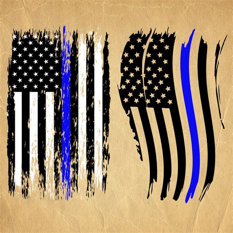 American Flag Thin Blue Line Svg Thin Blue Line Svg Police Etsy