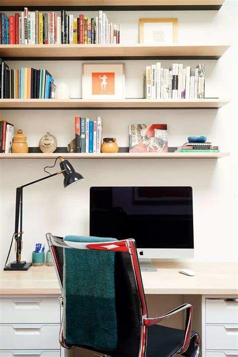 15 Tips For Turning Your Closet Into A Functional Office Shelves