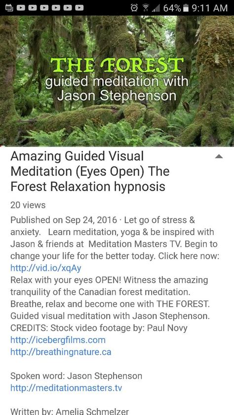 amazing guided visual meditation eyes open the forest relaxation hypnosis by jason stephenson
