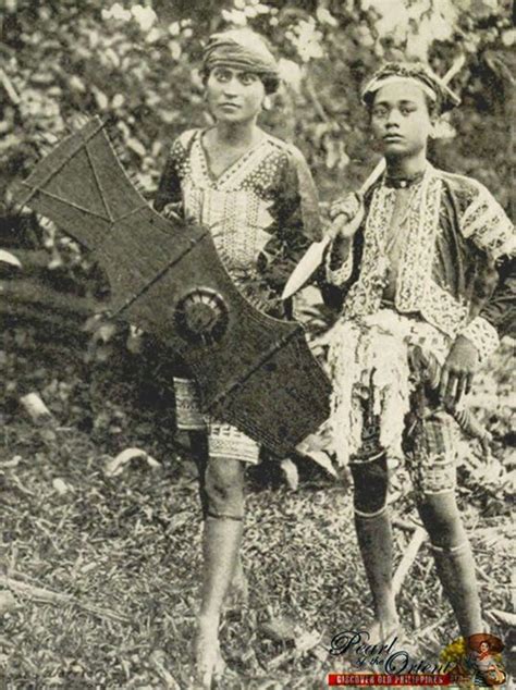 Moro Warriors With Spear And Shield C 1904 Cultura Filipina Old