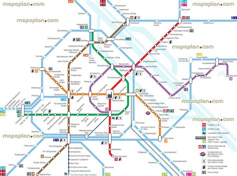 Vienna U Bahn Metro Tube Underground Subway Stations Zones Marked