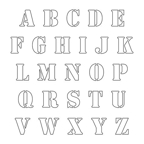 Downloadable Free Printable Alphabet Stencils Templates 14 Fonts And