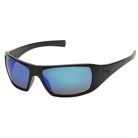 pyramex safety glasses anti scratch no foam lining wraparound frame full frame blue black
