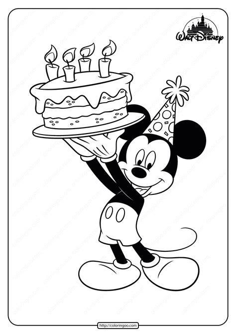 Printable Mickey Mouse Birthday Coloring Page Birthday Coloring Pages