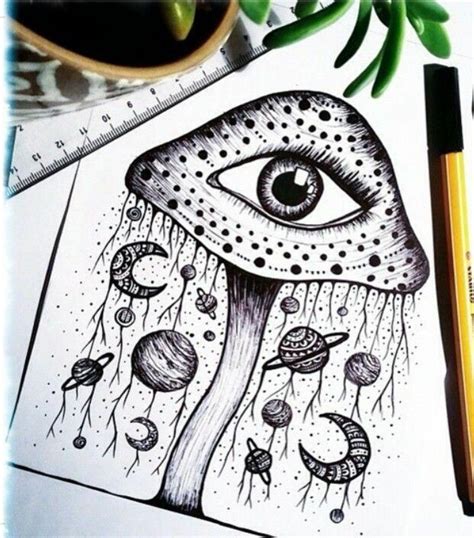 Trippy Drawings Psychedelic Drawings Dark Art Drawings Pencil Art