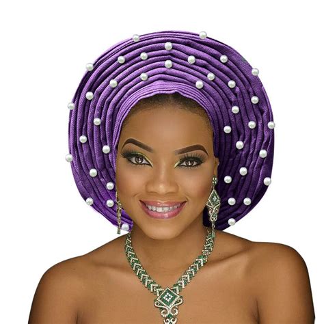Ropa Étnica Hermosa Cabeza Africana Aso Oke Gele Headwrap Moda Nigeria