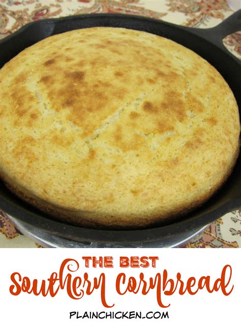 This easy and moist cornbread recipe is a true southern treat made with tangy it is an incredibly moist cornbread recipe that uses mostly cornmeal with a little bit of flour, a. Southern Cornbread | Plain Chicken®