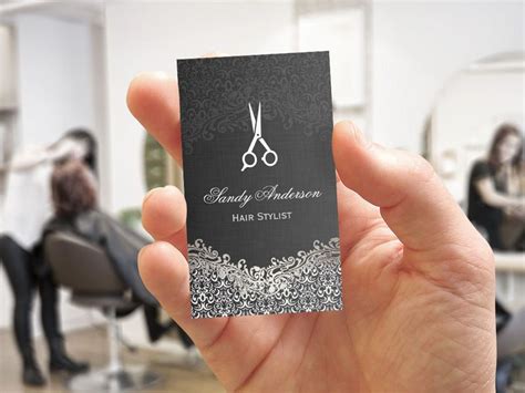 Probably to every individual style such as this perhaps don't is a obligations. Elegant Dark Silver Damask - Hair Stylist Business Card ...