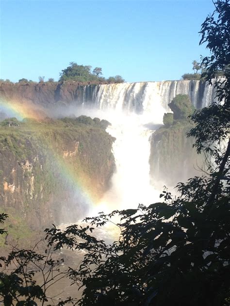 Rainbow Waterfall At Iguazu Iguazu Falls Pinterest