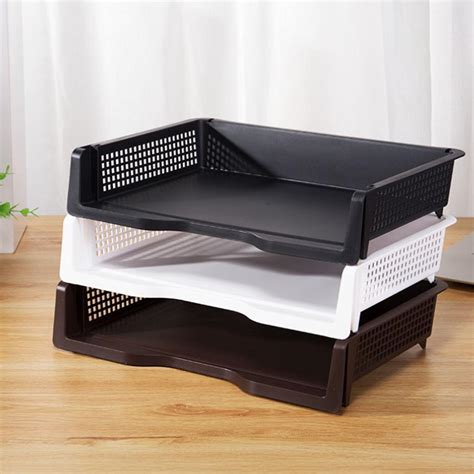 Acrylic Side Load Stackable Paper Tray Organizer Letter File Desk