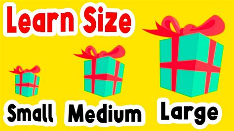 Learn Sizes For Kids Small Medium And Large For Preschool Learning