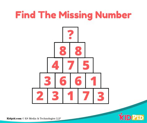 Find Missing Number Pyramid Visual Quiz Kidpid