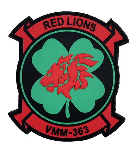 Vmm 363 Lucky Red Lions Pvc Glow In The Dark Patch Hook And Loop