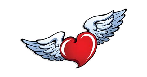 Heart With Angel Wings Symbols And Emoticons