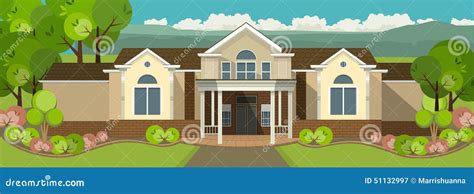 Country House And Large Garden With Pergola Greenhouse And Flowers 3d Isometric Illustration