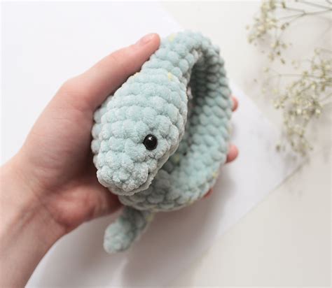 Plush Cute Snake Crocheted Funny Toy And Good Friend Etsy