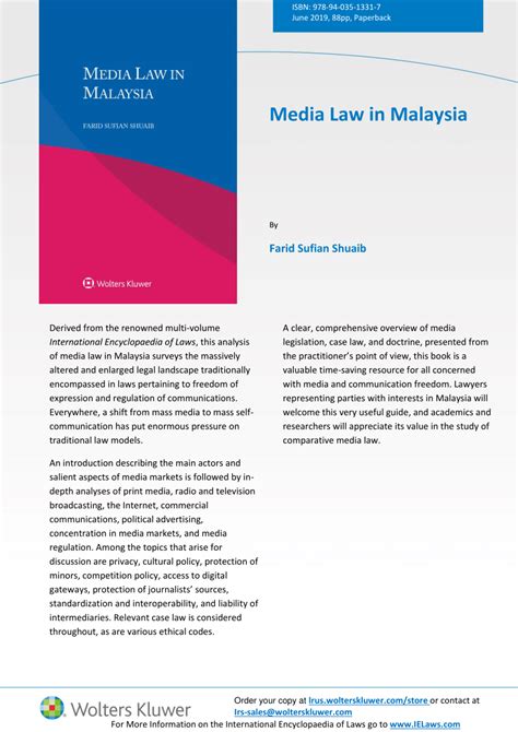 Search for court judgments, legal cases and legislation. (PDF) Media Law in Malaysia