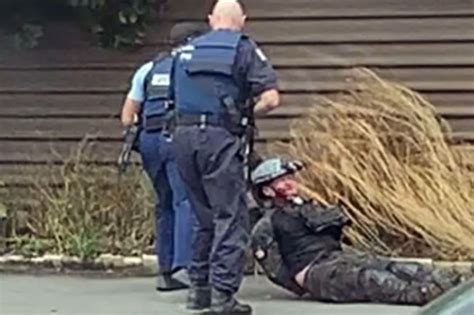 New Zealand Shooting Dramatic Moment Terror Suspect Brenton Tarrant Is Arrested Mirror Online