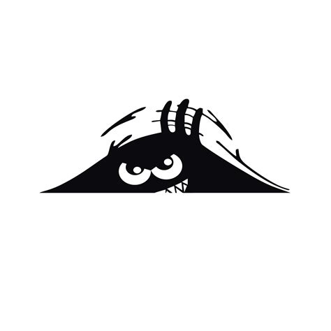 Funny Car Decal Peeking Monster Scary Eyes Angry Eyes Sticker For