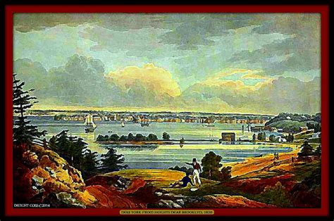 New York From Brooklyn Heights 1820 Mixed Media By Dwight Goss Fine