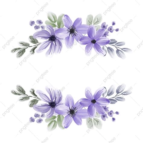 Purple Flower Wreath Png Transparent Watercolor Purple Flower Wreath