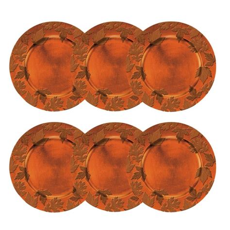 Round Embossed Holiday Decorative Charger Plates 14 Inches Round Set