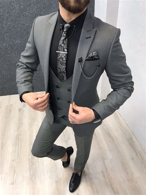2020 popular 1 trends in with men suit slim fit mens pant and 1. Buy Gray Slim Fit Wool Suit by Gentwith.com with Free ...