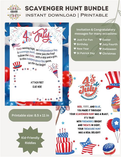 Scavenger Hunt Riddles With Invitations Congratulations Printable