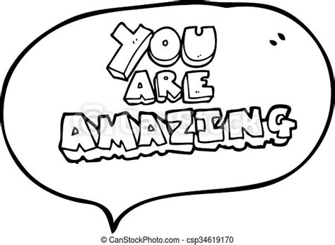Freehand Drawn Speech Bubble Cartoon You Are Amazing Text Canstock