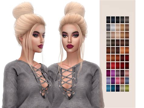 Sims 4 Hairs Frost Sims 4 Simpliciaty`s Grace Hair Retextured Kısa