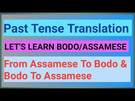 PAST TENSE TRANSLATION FROM ASSAMESE TO BODO AND BODO TO ASSAMESE
