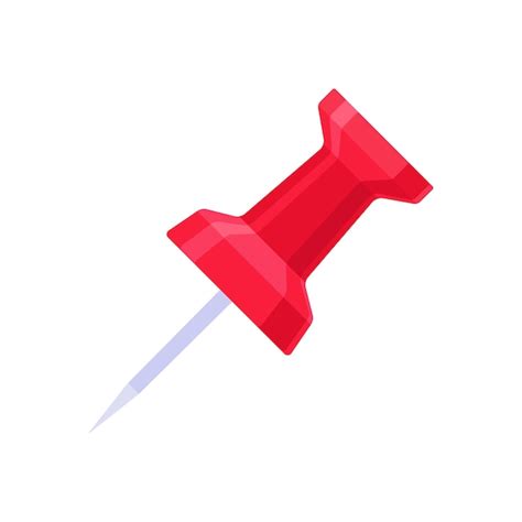 Premium Vector Red Push Pin Flat Thumbtack Icon School And Office