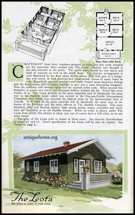 1918 Aladdin Kit Houses The Leota New House Plans Kit Homes