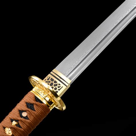 Handmade Pattern Steel Real Japanese Wakizashi Sword With Milti Colored