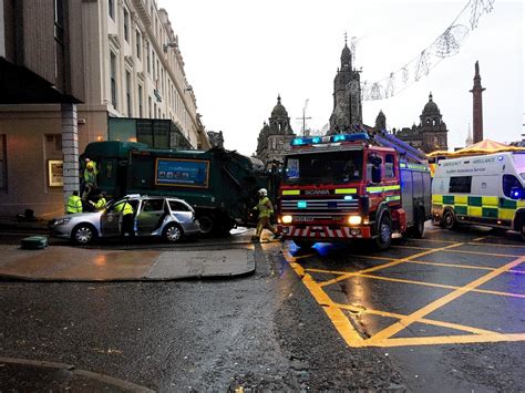 Glasgow Bin Lorry Crash Pictures From Scene Of The Incident
