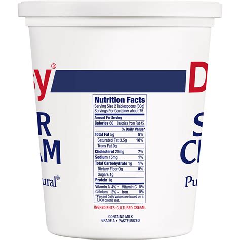 30 Light Sour Cream Nutrition Label - Labels For You